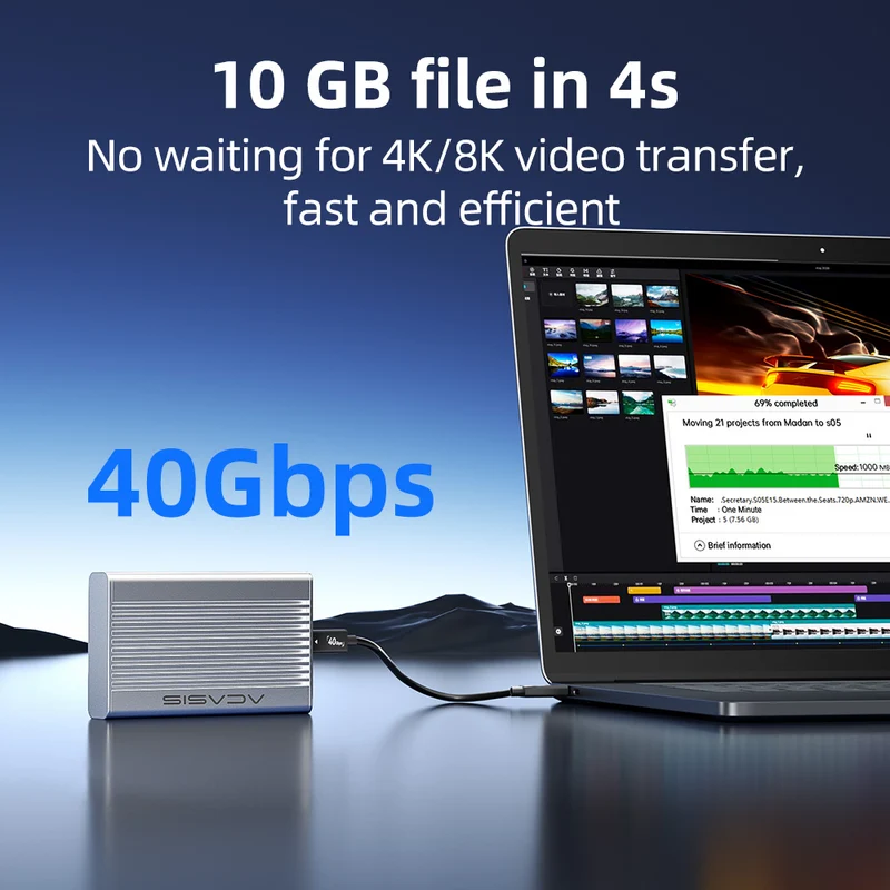 علبة أقراص صلبة خارجية من الأل - مراجعة Usb4 40Gbps External Ssd 8Tb وسعره